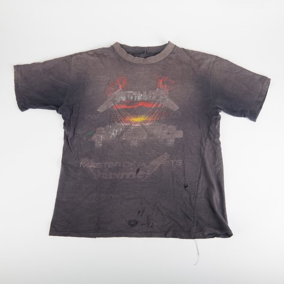 Metallica Master of Puppets Original Vintage Shredded T-Shirt Metal Tee Size L - Picture 6 of 9